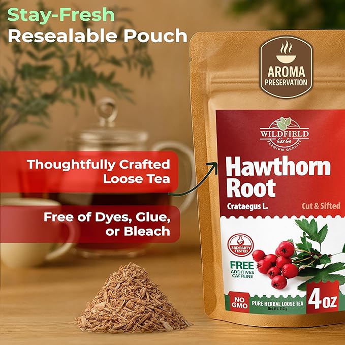 4 oz. Hawthorn Root Herbal Tea (Crataegus L.) - 113g Pigweed Herb Tea Espino Blanco