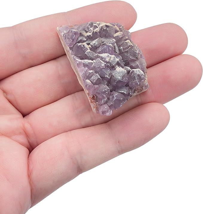 QianCannaor Protection Clarity Abundance Crystal Set – Amethyst Cluster, Pyrite, Black Tourmaline, Clear Quartz, Labradorite Healing Crystals for Meditation, Energy, and Spiritual Balance