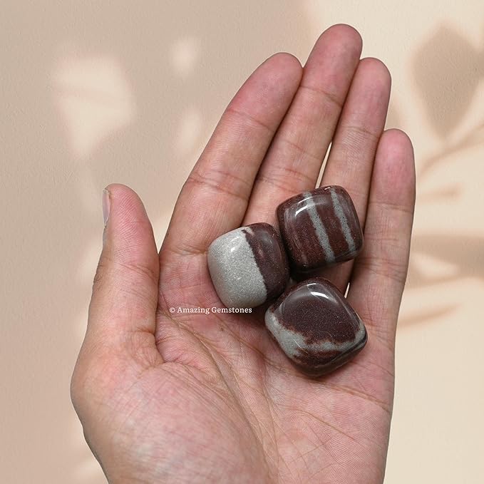 Amazing Gemstone 1oz Narmada Shiva Lingam Crystals & Healing Stones Tumbled,Healing Stones for Energy Balance,Stress Relief - Premium Polished Gems Rocks for Meditation&Wellness