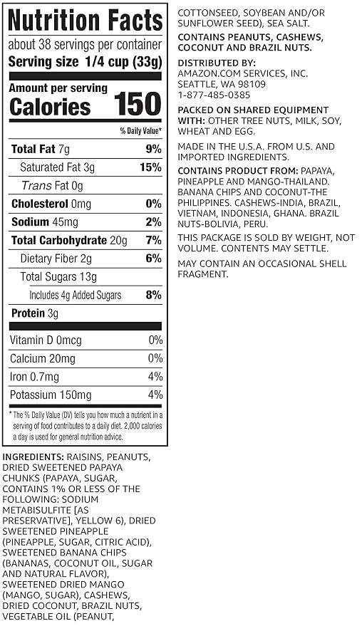 Amazon Brand - Happy Belly Tropical, Trail Mix, 2.75 pound (Pack of 1)