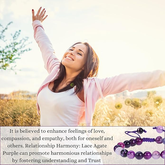 Energy Protection Crystal Handmade Adjustable Bead Bracelet Perfect for Men, Women’s Gift - Gemstone Healing Stretch Bracelet Pulsera Para Hombre Mujer Stocking Stuffer