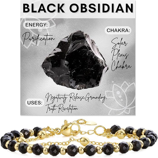 Farfume Crystal Bracelet Beaded Bracelets for Women 4mm Natural Stone Beads Gemstone Handmade Anxiety Jewelry Gifts