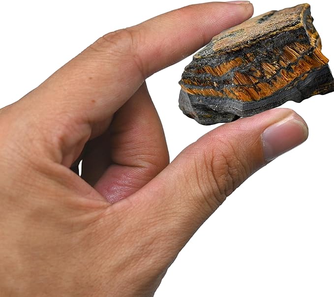 Amazing Gemstone 2 Pieces Iron Tiger Eye Raw Crystals and Healing Stones, Natural Rocks for Tumbling and DIY Raw Stones and Crystals