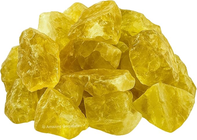 Amazing Gemstone 2 Pieces Lemon Quartz Raw Crystals and Healing Stones, Natural Rocks for Tumbling and DIY Raw Stones and Crystals