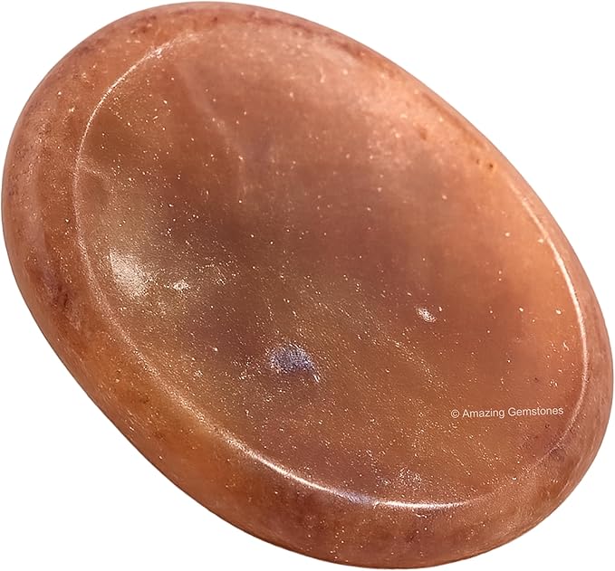 Amazing Gemstone Strawberry Quartz Worry Stone, Healing Crystals - Piedra Crystal Fidget for Gift, Meditation, Calming, Relaxation, Stress Relief
