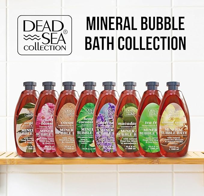 Dead Sea Collection Bubble Bath for Women and Men - with Coconut Oil and Pure Minerals - Nourishing and Moisturizing Skin - 33.8 Fl. Oz