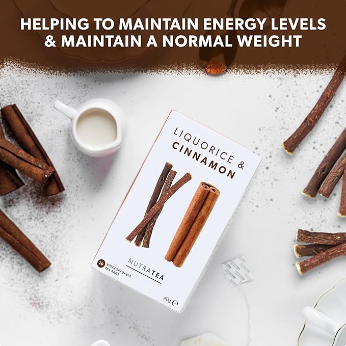 Nutra Tea - Liquorice & Cinnamon Tea | Licorice Tea | Cinnamon Tea - 20 Tea Bags - Herbal Tea - (1 Pack)