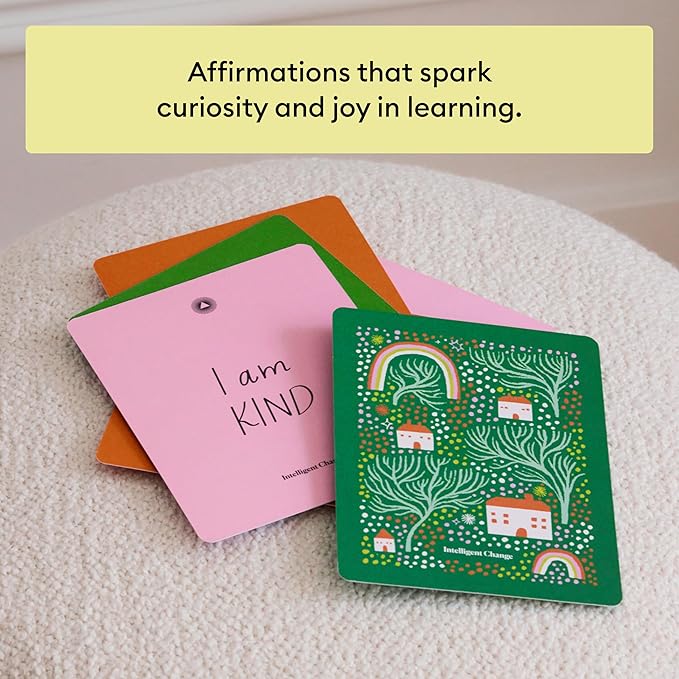 Intelligent Change 30 Positive Mindful Affirmation Cards for Kids with Display Stand - Perfect Gifts for Children & Teachers - Daily Inspiration for Self-Esteem & Positivity