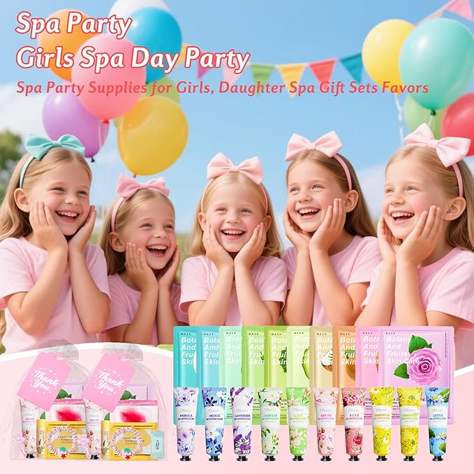 100PCS Spa Party Supplies for Girls,Bachelorette Spa Party Favors Gifts for Teen Girls, Face Masks Skincare,Hand Cream,Lip Balm,Eye Patches,Lip Mask and Hair Band,Spa Birthday Sleepover Party Supplies