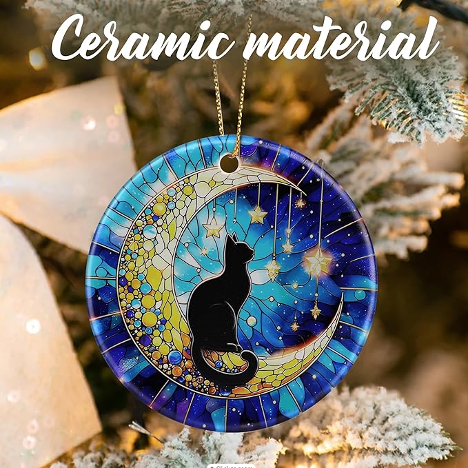 Black Cat Ornaments, Christmas Ornaments: Christmas Tree Decorations, Holiday Decor, Stocking Stuffers, Gift Ideas, Xmas Gift, Pet Lover Gifts & Gifts for Cat Lover