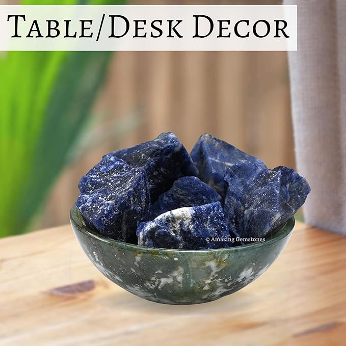 Amazing Gemstone 2 Pieces Sodalite Raw Crystals and Healing Stones, Natural Rocks for Tumbling and DIY Raw Stones and Crystals