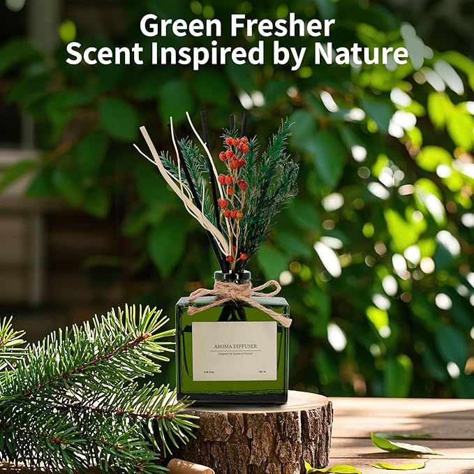 Reed Diffuser, 6.09oz Sweet Berry Scent Diffuser with Sticks & Dried Flowers, 120 Days Long Lasting Reed diffusers for Home, Elegant Fragrance for Bathroom Bedroom Office Decor, Air Fresh