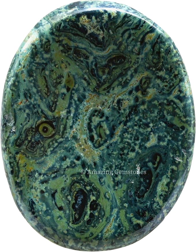 Amazing Gemstone Kambaba Jasper Worry Stone, Healing Crystals - Piedra Crystal Fidget for Gift, Meditation, Calming, Relaxation, Stress Relief