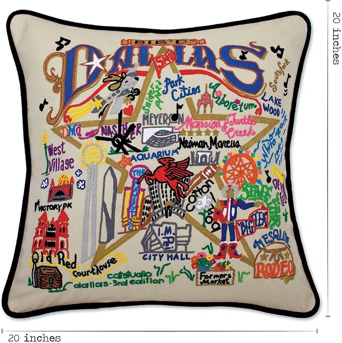 Catstudio Dallas Embroidered Decorative Throw Pillow