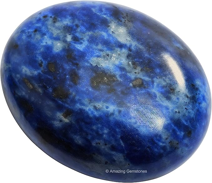 Amazing Gemstone Sodalite Crystals and Healing Stones - Large Palm Stone Crystals Piedra - Crystal for Good Luck, Balanced Positive Energy, Meditation - Unique Stocking Stuffers Gifts for Women, Men