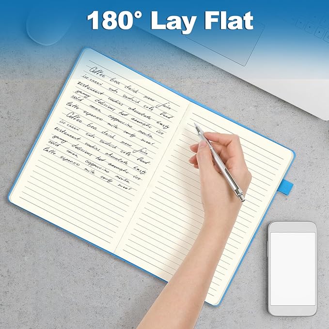 Journals for Writing 400 Pages, A5 Leather Ruled Notebook, 100 Gms College Ruled Journal with Thick Paper, Hardcover with Inner Pocket & Pen Holder, Yellow