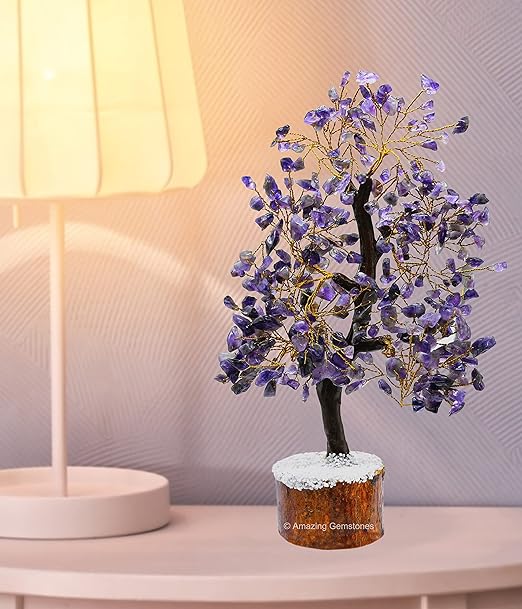 Amazing Gemstone Crystals and Healing Stones Birthday Gifts for Women - Amethyst Crystal Tree of Life Home Decor Stocking Stuffers, Bookshelf, Room, Meditation Gift for Dad, Unique Birthday Gifts