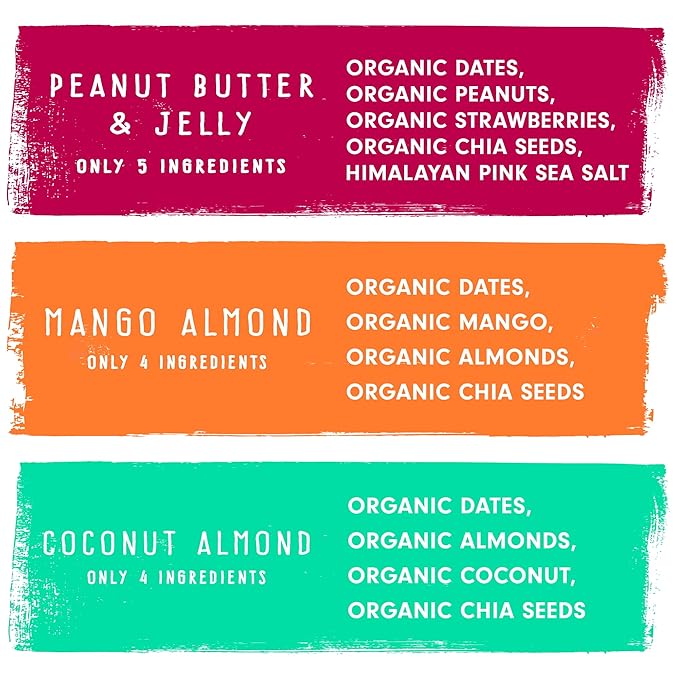 JONESBAR Fruit Lovers (12 Count (Pack of 1)), USDA Organic Fruit & Nut Bar, Non-GMO, Kosher, Vegan, Gluten Free, Simple Snack Bar