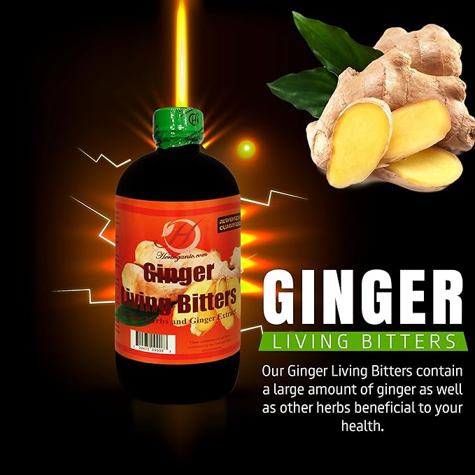 Herboganic Ginger Living Bitters | All Natural Living Bitters | 16 oz
