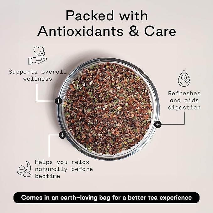 Firebelly Tea After Dinner Mint, Organic Chocolate & Mint Tea with Valerian Root for Sleep, Loose Leaf Herbal Drink, Caffeine-Free, For Relaxing Nighttime, 3.5 oz, Pack of 1