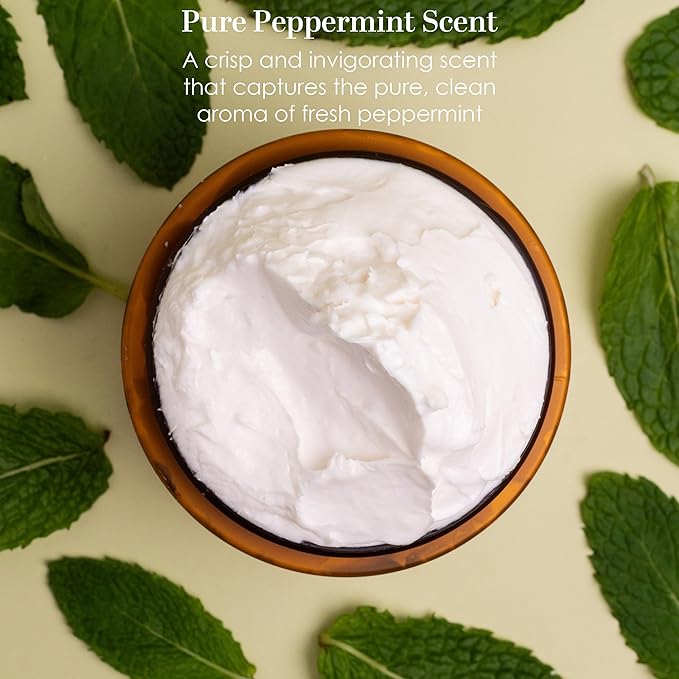 Peppermint Body Lotion | Moisturizer for Dry Skin | with Raw Shea Butter and Jojoba Oil | No Synthetic Fragrances, Non-Greasy Body Cream for Men and Women | 8 oz