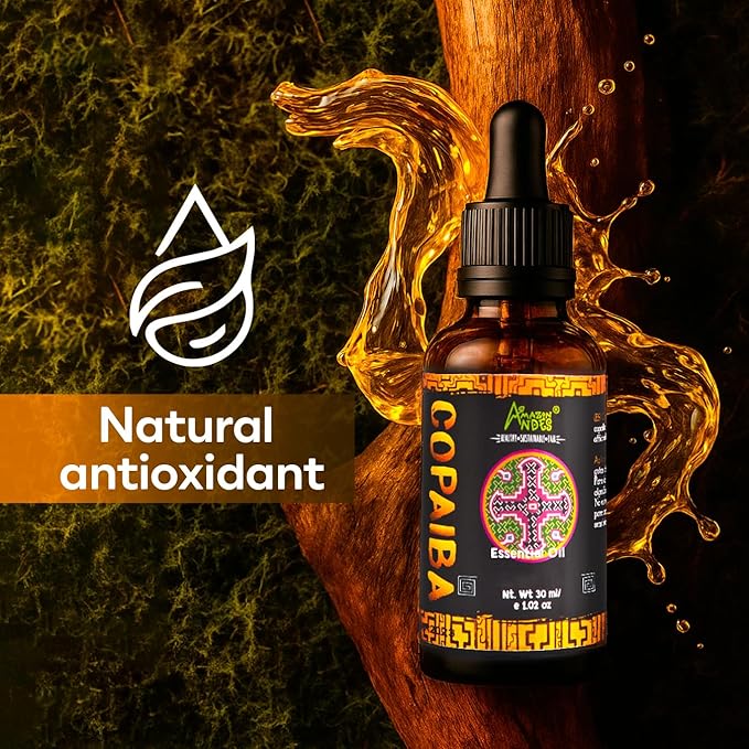 Copaiba Oil 30ml – 100% Pure & Natural, Steam Distilled from Wild-Harvested Copaifera Officinalis, for Skin Care, Massage & Aromatherapy