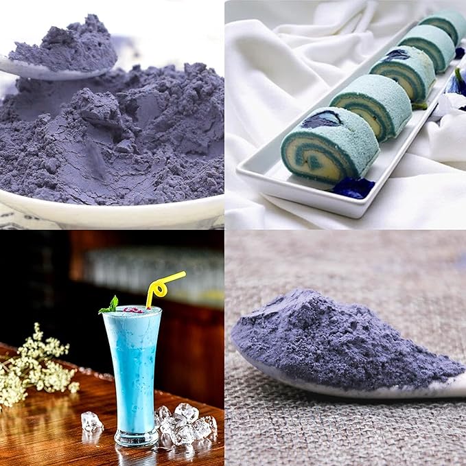 Blue Matcha Butterfly Pea Powder 35.2 Oz or 1 Kg | OkO-OkO - Premium - 100% Natural from flowers of Ternatea Thailand No additives - infusion, Blue Herbal tea, Organic Vegan food coloring, cocktail, meal, baking