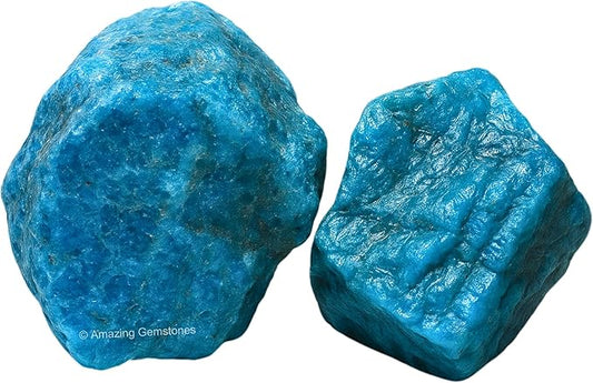 Amazing Gemstone Apatite Raw Crystals and Healing Stones, Natural Rocks for Tumbling - DIY Raw Stones and Crystals, 2 Pieces