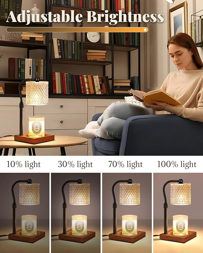 Candle Warmer Lamp with Timer Dimmer Adjustable Height, Birthday Housewarming New Home Decor Gifts for Women, Electric Wax Warmer for Jar Candles