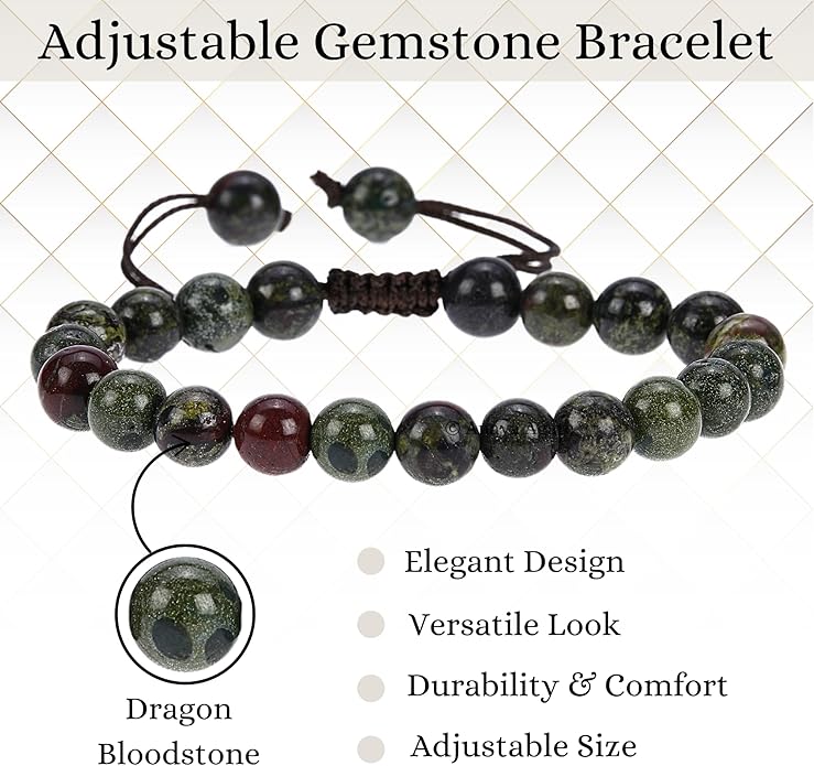 Energy Protection Crystal Handmade Adjustable Bead Bracelet Perfect for Men, Women’s Gift - Gemstone Healing Stretch Bracelet Pulsera Para Hombre Mujer Stocking Stuffer