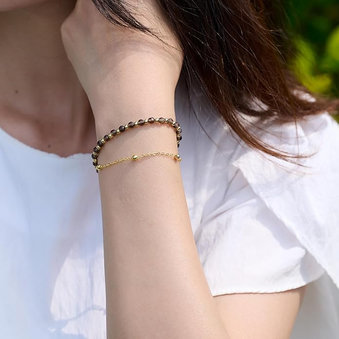 Farfume Crystal Bracelet Beaded Bracelets for Women 4mm Natural Stone Beads Gemstone Handmade Anxiety Jewelry Gifts