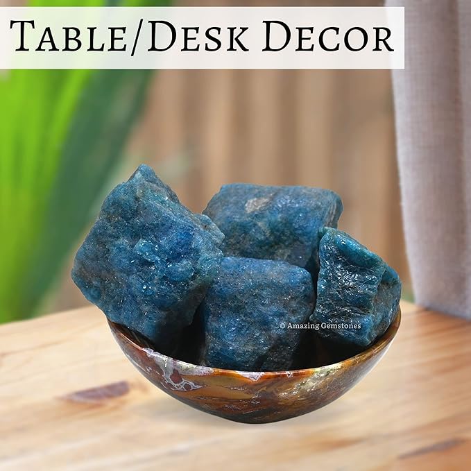 Amazing Gemstone Apatite Raw Crystals and Healing Stones, Natural Rocks for Tumbling - DIY Raw Stones and Crystals, 2 Pieces