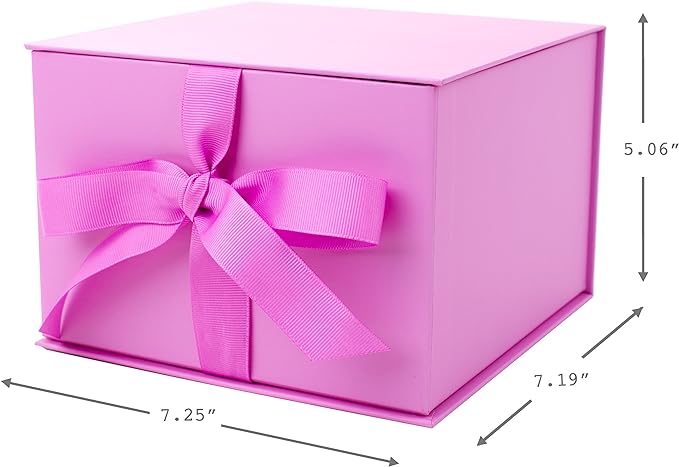 Hallmark Medium Gift Box with Lid and Shredded Paper Fill (Light Pink 7 inch Box) for Anniversaries, Bridal Showers, Bachelorette, Bridesmaids Gifts, Valentine's Day, All Occasion
