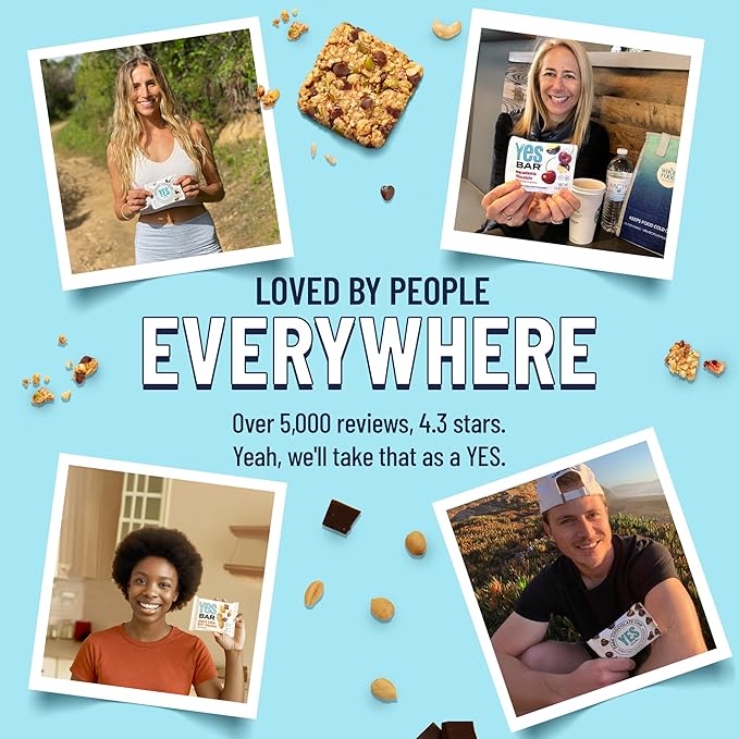 The YES Bar Peanut Butter Dark Chocolate – Plant Based Protein, Decadent Snack Bar – Vegan, Gluten Free, Dairy Free, Low Sugar, Healthy Snack, Breakfast, Low Carb, Keto Friendly (Pack of 6)