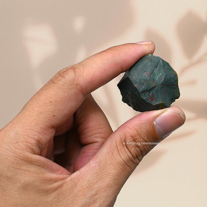 Amazing Gemstone Bloodstone Raw Crystals and Healing Stones, Natural Rocks for Tumbling - DIY Raw Stones and Crystals, 2 Pieces