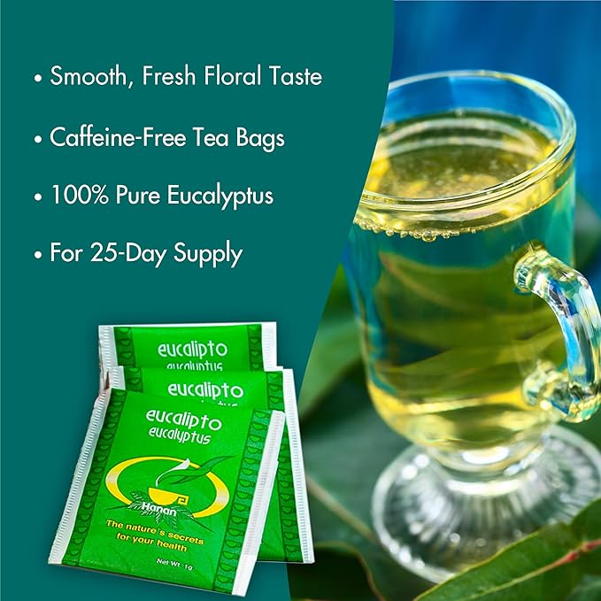 Hanan Premium Eucalyptus Tea - 100% Natural Eucalipto Hojas Naturales for Tea, Herbal Remedies and Aromatherapy - Dried Eucalyptus Leaves - Fresh Fragrant Floral Taste