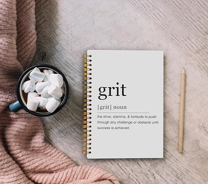 Inspirational Spiral Notebook,Inspirational Journal,Inspirational Journal for Women Men Writing,Grit Spiral Notebook 8.3×5.5 Inch