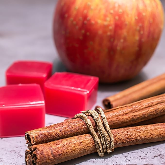 Apple Cinnamon Strongly Scented Hand Poured Vegan Wax Melts, 12 Scented Wax Cubes, 6.4 Ounces in 2 x 6-Packs
