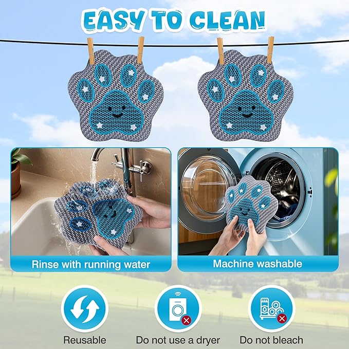 Hot-Tub-Scum-Absorber Paw Spa-Sponge-Oil-Absorbing-Sponge Reusable-Scum-Bug-Hot-Tub-Floating-Sponge-Remover Skimmer-Songe-Absorber Keep Water Cleaner Hot-Tub-Accessories Swimming Pool 2-Pack