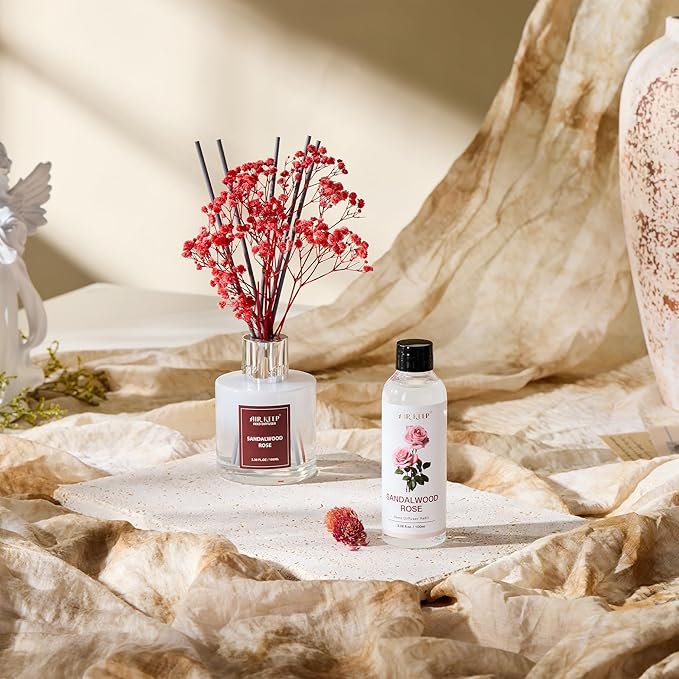 Airkeep Diffuser Oil Refill/Sandalwood Rose/3.38oz（100ml/1 Pack/Scented Oil Refill for Diffuser Home Fragrance for Bedroom, Bathroom Office Home Decor