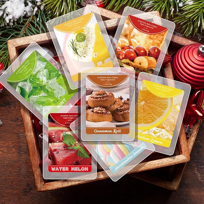 STRN Wax Melts Premium Soy Wax Cubes, Long-Lasting Highly Scented Essential Oils Fragrances Wax Cubes for Warmers Plant Based All Natural Soy Wax Melts - 12 Pack