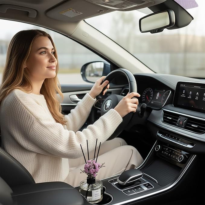 Flower Reed Diffuser Set, Essential Oils Scented Diffuser with Sticks, Home Fragrance Reed Diffuser for Bathroom Shelf Decor 5.07 oz / 150ml