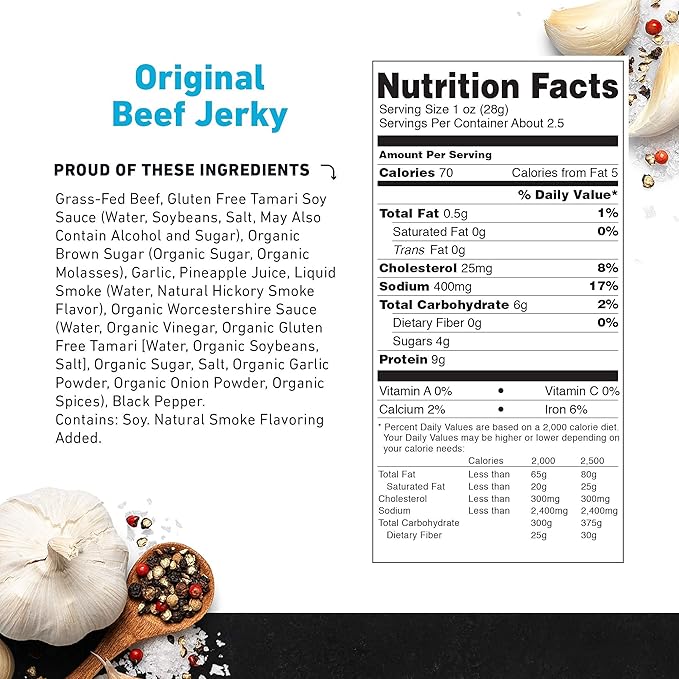 Country Archer Grass-Fed Beef Jerky Variety Pack - Beef Jerky Snack Packs, Beef Jerky Assortment, Jerky Sampler with Original, Mango Habanero, Teriyaki Beef Jerky- 2.5 oz (Pack of 3)