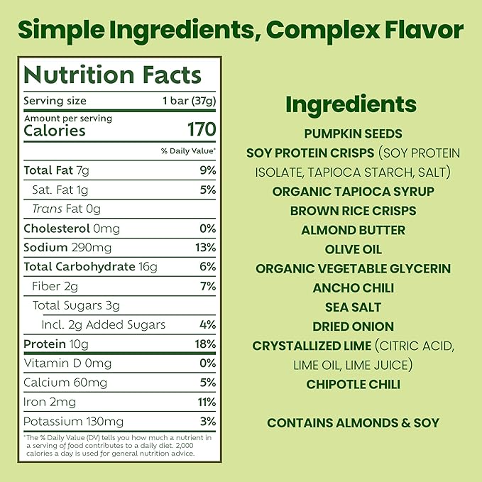 Afar Savory Protein Bars – Low Sugar, High Protein – Healthy Snacks for Adults – Meal Replacement Bar – Rice Crispy Texture – Vegan, Gluten Free (8 Bars, Mexican Chili Lime)