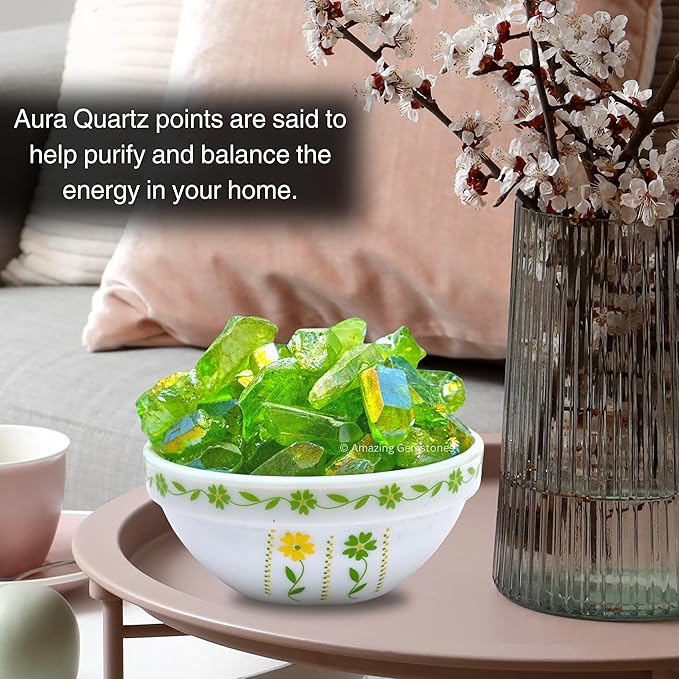 Amazing Gemstone 2 Pieces Apple Aura Quartz Raw Pencil Points Crystals and Healing Stones, Natural Rocks for Meditation and DIY Raw Point Stones and Crystals