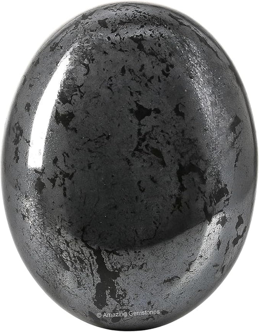 Amazing Gemstone Hematite Crystals and Healing Stones - Large Palm Stone Crystals Piedra - Crystal for Good Luck, Balanced Positive Energy, Meditation - Unique Stocking Stuffers Gifts for Women, Men