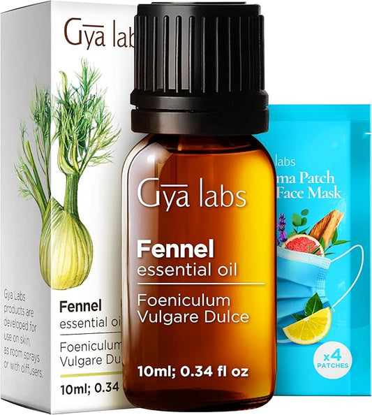 Gya Labs Fennel Essential Oil - 0.34 Fl Oz - for Hair, Skin, Diffuser, Aromatherapy & DIY Candle Making Scent