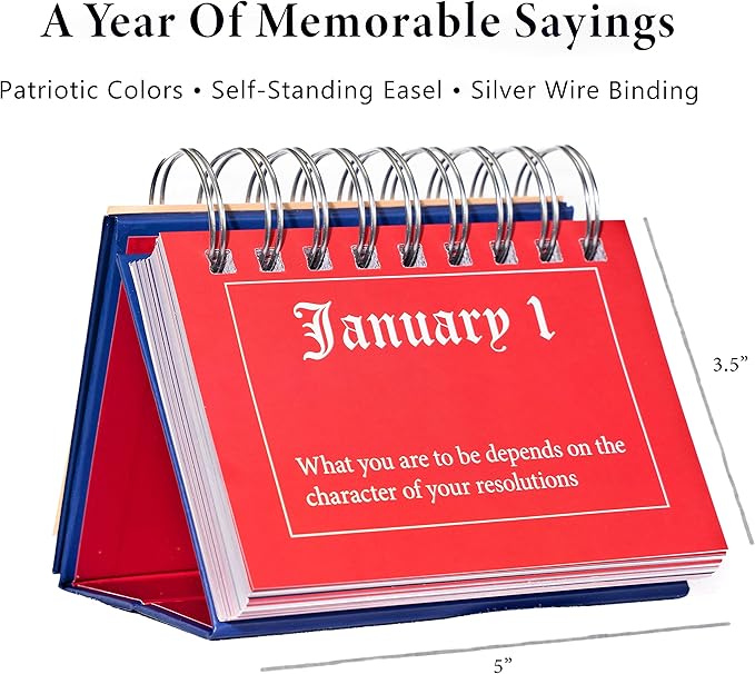 Benjamin Franklin Quotes Daily Flip Calendar - Perpetual 365 Days of Wisdom from Poor Richards Almanack for Motivation Inspiration Home Office Desk Decor