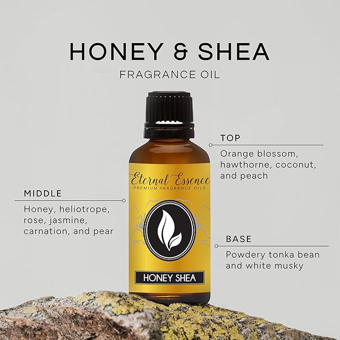 Eternal Essence Oils Honey & Shea 30ml Premium Fragrance Oil - for Candle, Soap Making, Aromatherapy, Diffusers, Home Care, & Humidifiers