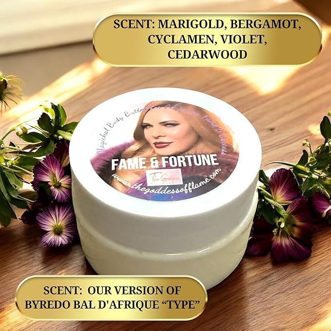 Fame & Fortune Body Butter – Luxurious Natural Moisturizer with Shea Butter, Sunflower Oil & Vitamin E | Skincare for Success, Confidence & Abundance Rituals | Handmade & Vegan